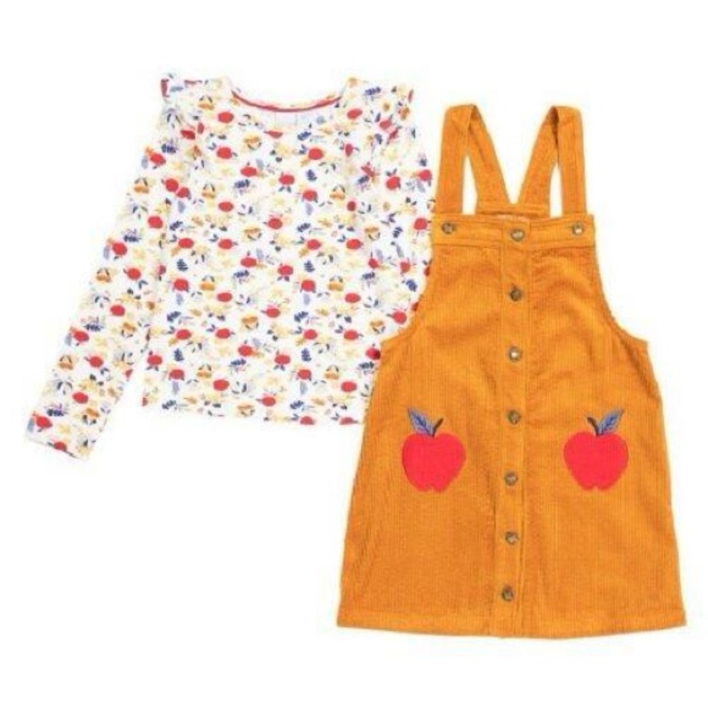 Tahari Apple Embroidered Corduroy Jumper Set size 3T - Picture 2 of 7